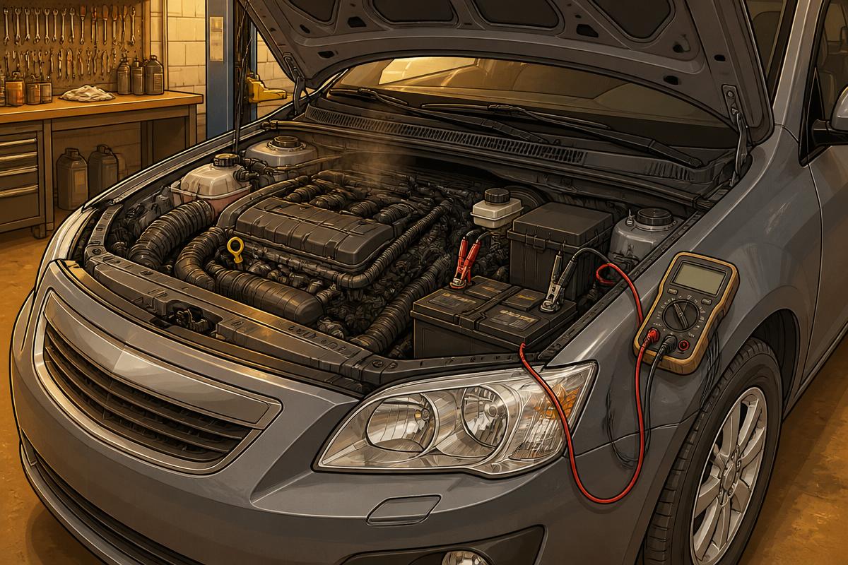 Warm engine bay in a workshop after the vehicle has been run up to temperature