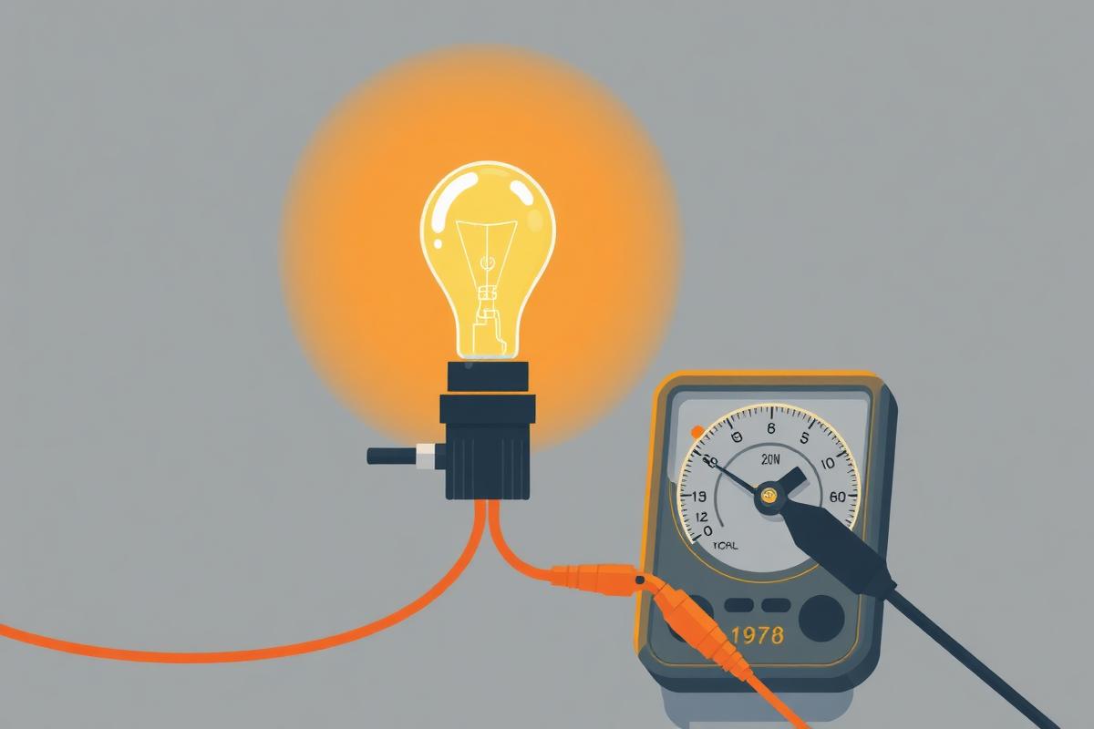 Test lamp connected across a component connector to load the circuit while measuring